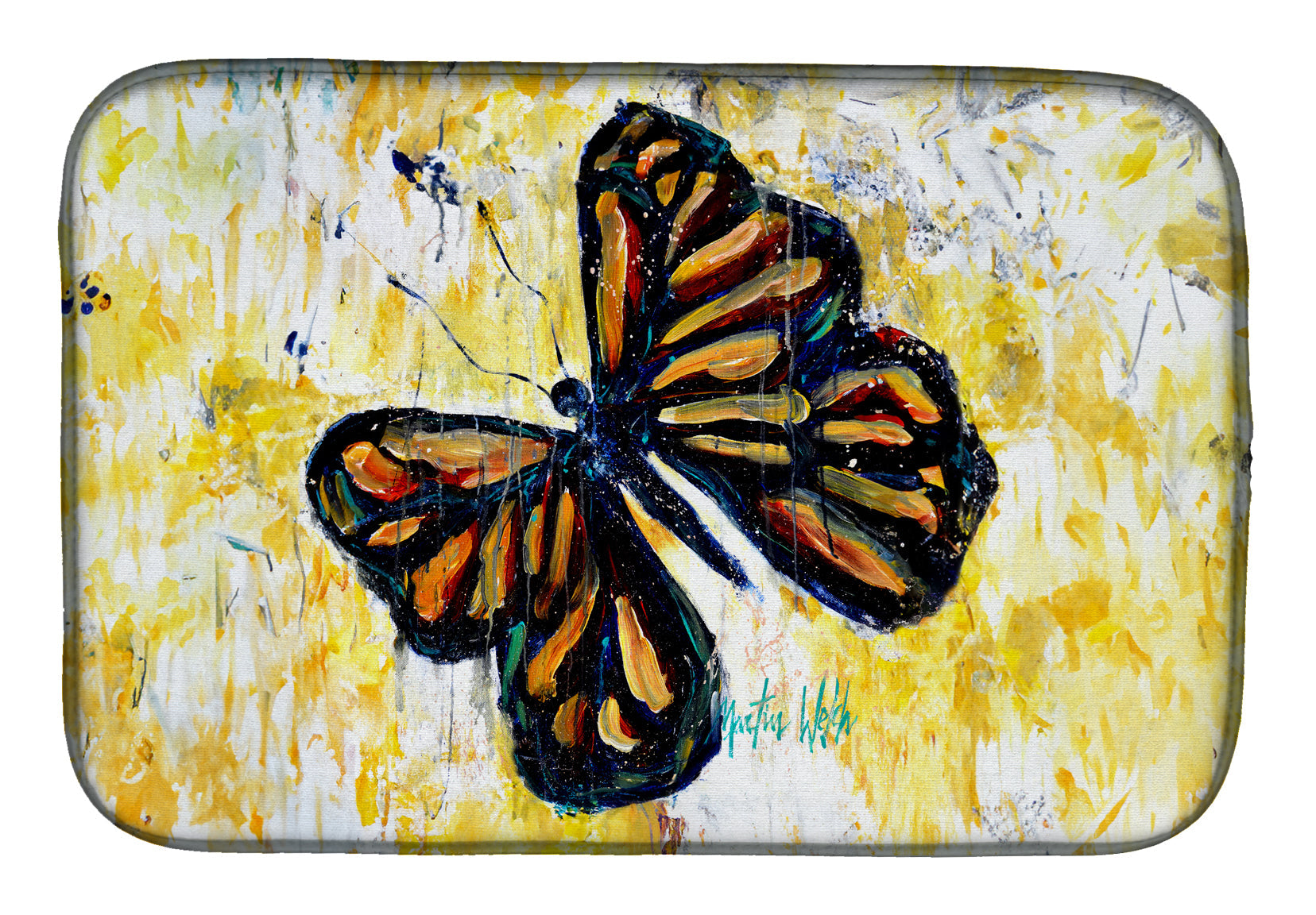Butterfly Breeze Dish Drying Mat Absorbent Dish Drying Mat Pad for Kitchen Counter Dish Drainer Mat for Countertop, 14 x 21", Multicolor