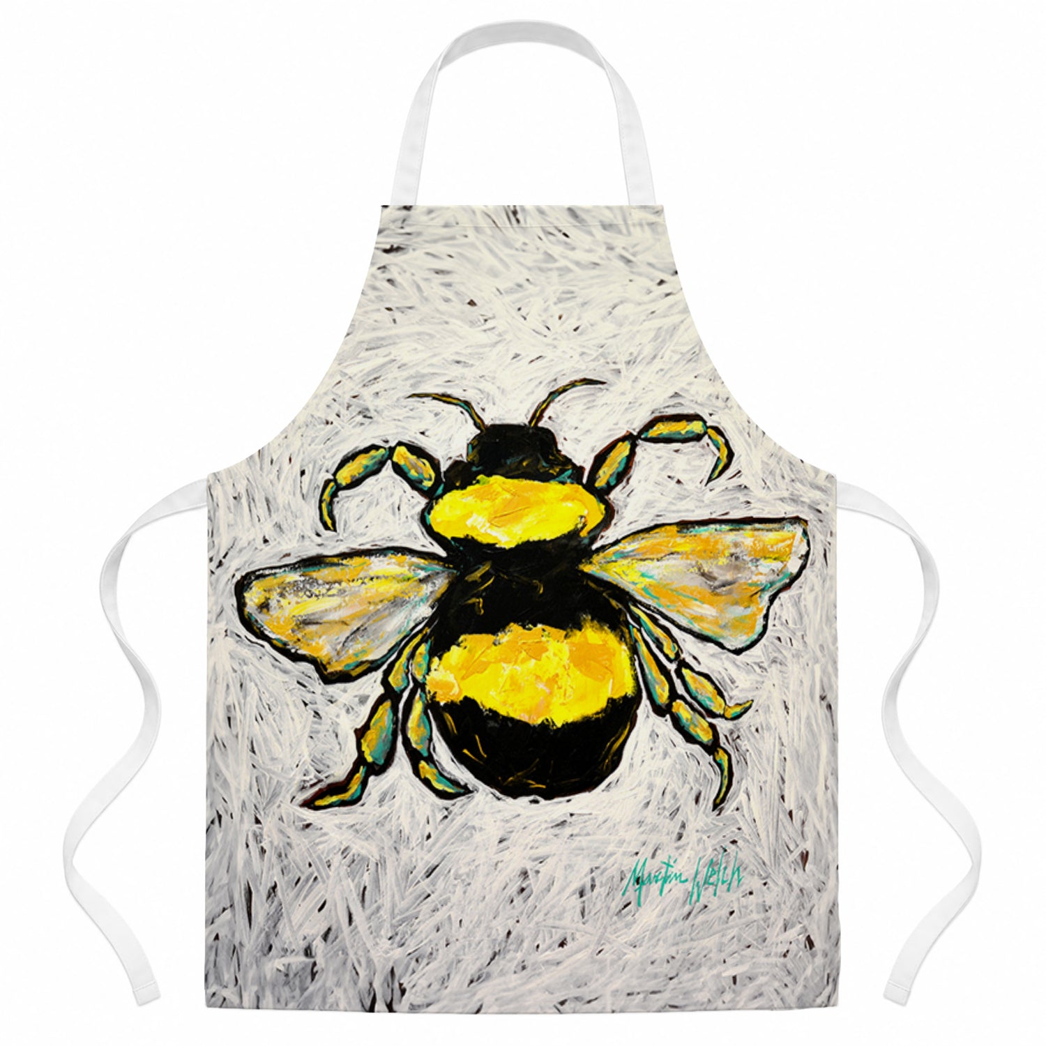 Buzzbee Bumblebee Apron Cooking Kitchen Server Baking Crafts Gardening for Adult Women Men, Unisex, Large, Multicolor