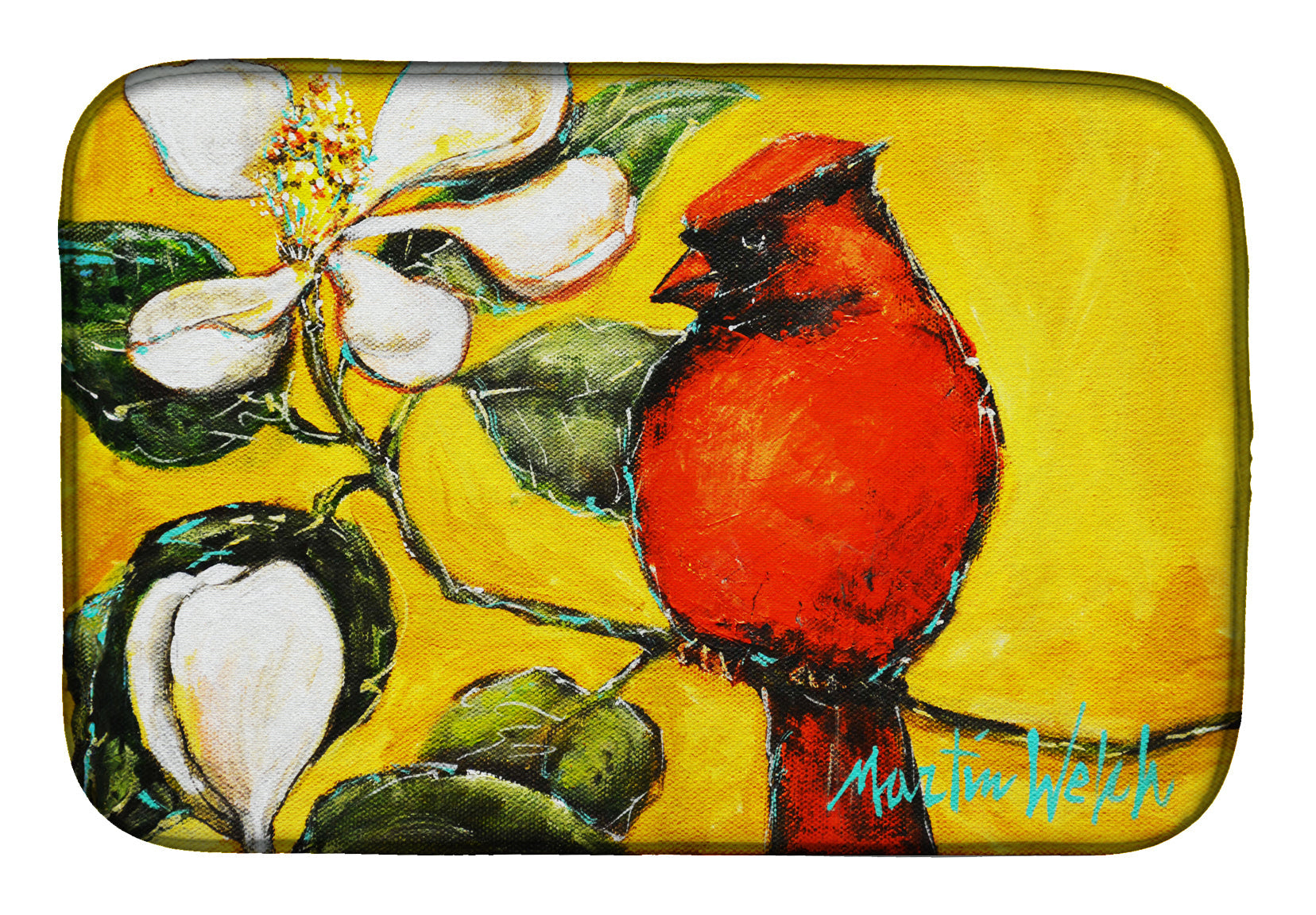 Cardinal Ochre Dish Drying Mat Absorbent Dish Drying Mat Pad for Kitchen Counter Dish Drainer Mat for Countertop, 14 x 21", Multicolor