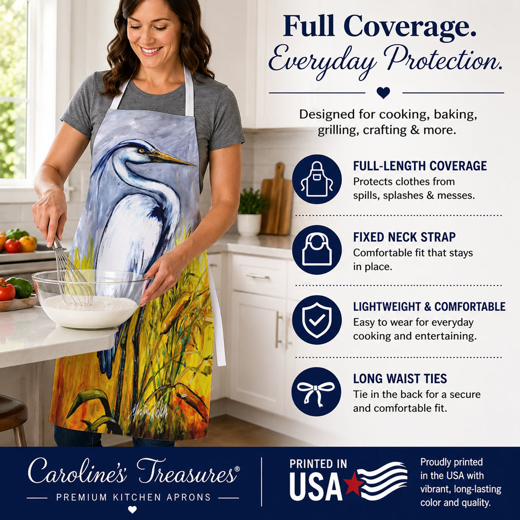 Cattin Around Heron Apron Cooking Kitchen Server Baking Crafts Gardening for Adult Women Men, Unisex, Large, Multicolor