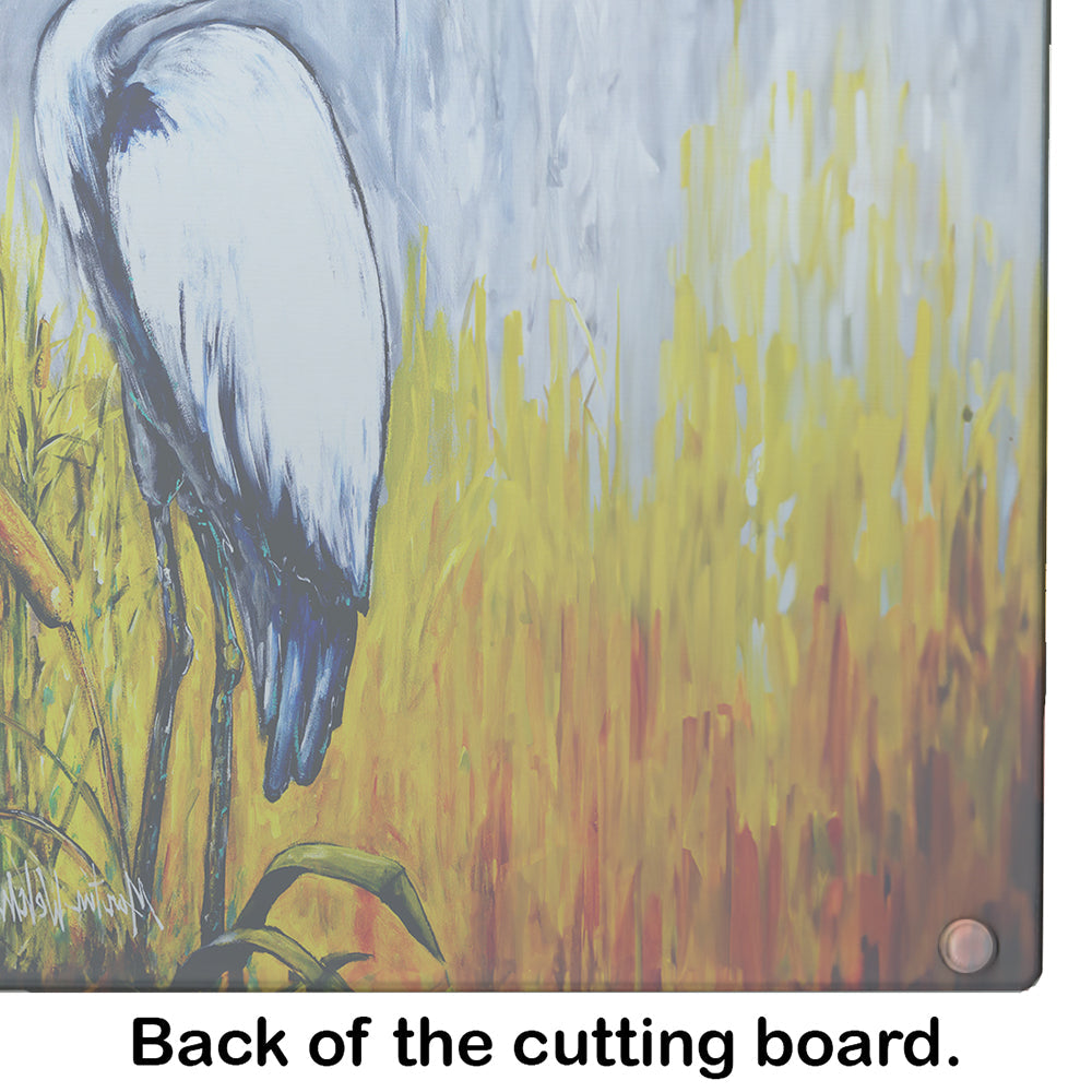Cattin Around Heron Cutting Board Tempered Glass Kitchen Cutting Surface, Heat Resistant Chopping, Non-Slip Feet, Food Prep & Serving