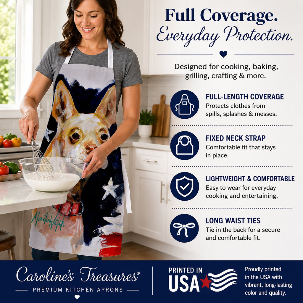 Chevy Boston Terrier Apron Cooking Kitchen Server Baking Crafts Gardening for Adult Women Men, Unisex, Large, Multicolor