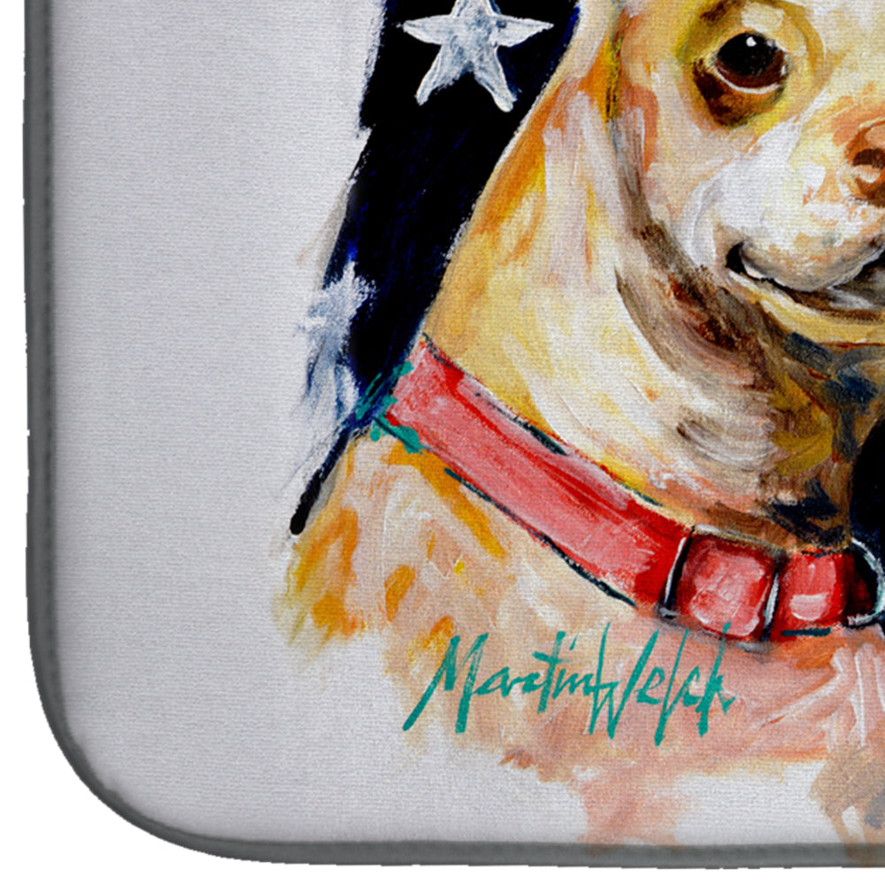 Chevy Boston Terrier Dish Drying Mat Absorbent Dish Drying Mat Pad for Kitchen Counter Dish Drainer Mat for Countertop, 14 x 21", Multicolor