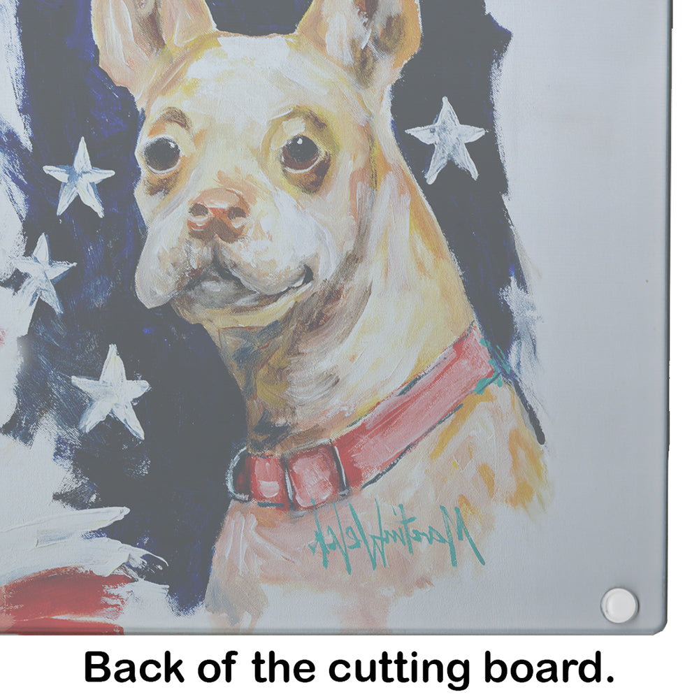 Chevy Boston Terrier Cutting Board Tempered Glass Kitchen Cutting Surface, Heat Resistant Chopping, Non-Slip Feet, Food Prep & Serving