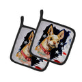 Chevy Boston Terrier Pot Holder Set of 2 Heat Resistant Quilted Hot Pads 7.5 x 7.5 Inch, Insulated Kitchen Trivets for Cooking & Baking