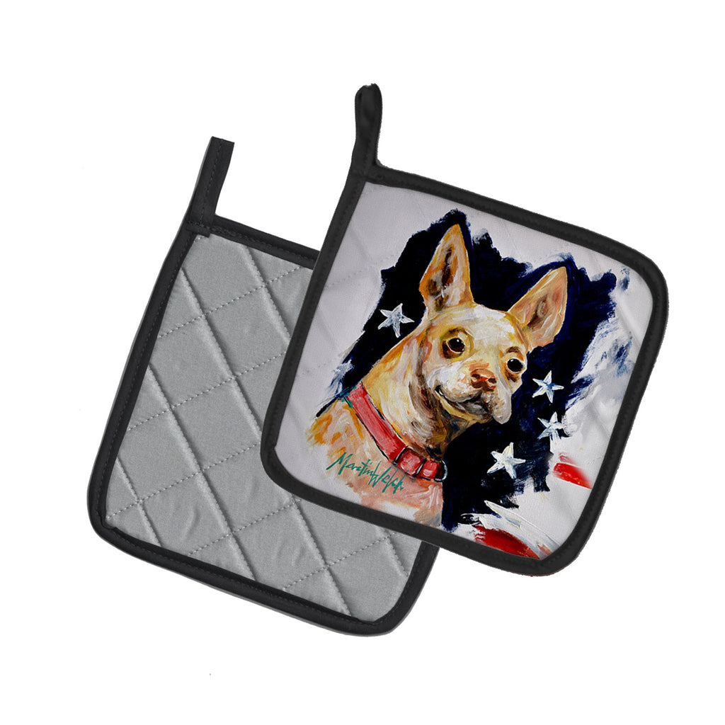 Chevy Boston Terrier Pot Holder Set of 2 Heat Resistant Quilted Hot Pads 7.5 x 7.5 Inch, Insulated Kitchen Trivets for Cooking & Baking