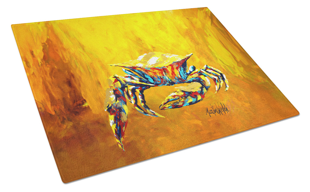 Crab Called the Bigger Jigger Cutting Board Tempered Glass Kitchen Cutting Surface, Heat Resistant Chopping, Non-Slip Feet, Food Prep & Serving