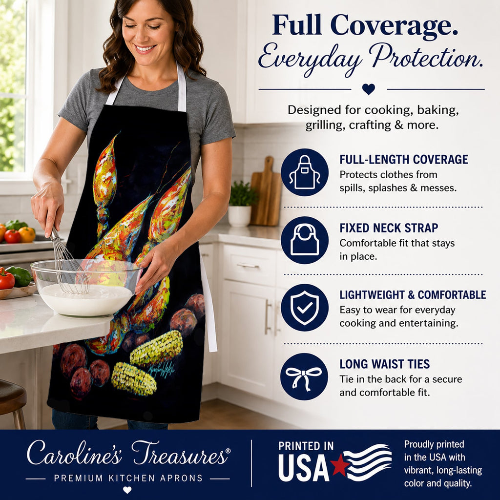 Crawfish Boiling Pot Apron Cooking Kitchen Server Baking Crafts Gardening for Adult Women Men, Unisex, Large, Multicolor
