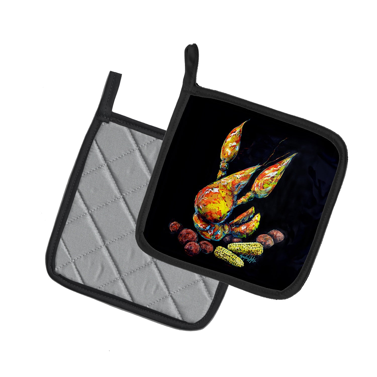 Crawfish Boiling Pot Pot Holder Set of 2 Heat Resistant Quilted Hot Pads 7.5 x 7.5 Inch, Insulated Kitchen Trivets for Cooking & Baking