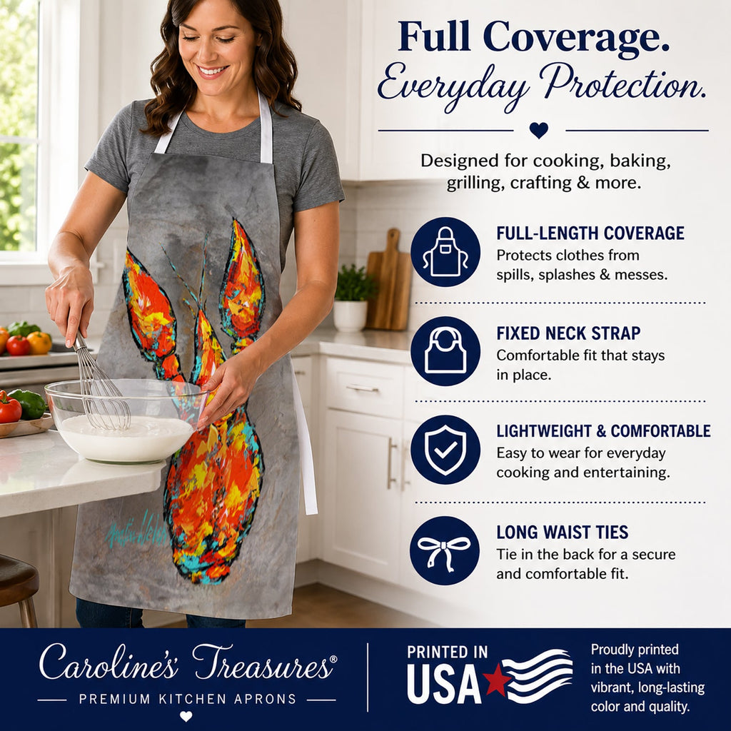 Crawfish From Arabi Apron Cooking Kitchen Server Baking Crafts Gardening for Adult Women Men, Unisex, Large, Multicolor