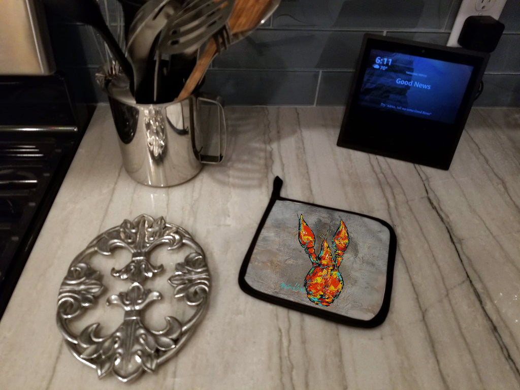 Crawfish From Arabi Pot Holder Set of 2 Heat Resistant Quilted Hot Pads 7.5 x 7.5 Inch, Insulated Kitchen Trivets for Cooking & Baking