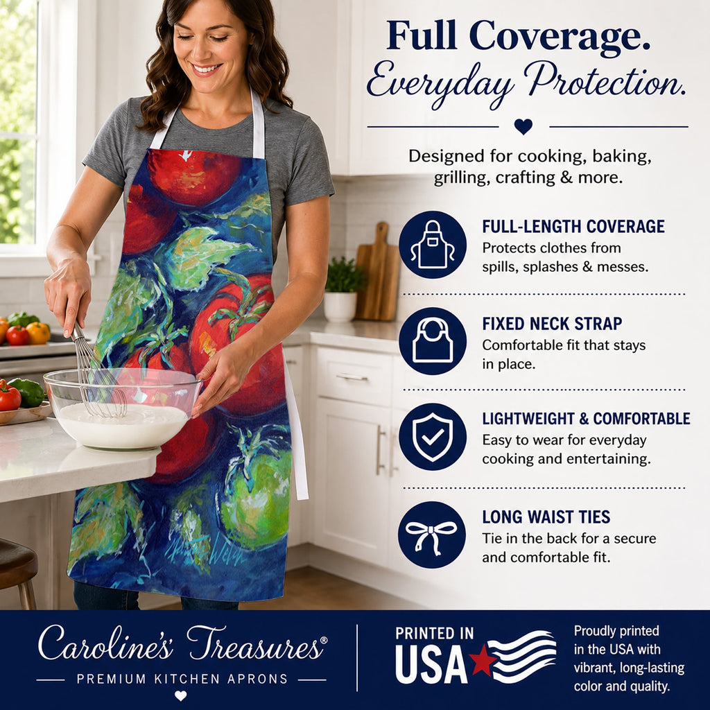 Creole Tomatoes Apron Cooking Kitchen Server Baking Crafts Gardening for Adult Women Men, Unisex, Large, Multicolor