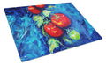 Creole Tomatoes Cutting Board Tempered Glass Kitchen Cutting Surface, Heat Resistant Chopping, Non-Slip Feet, Food Prep & Serving