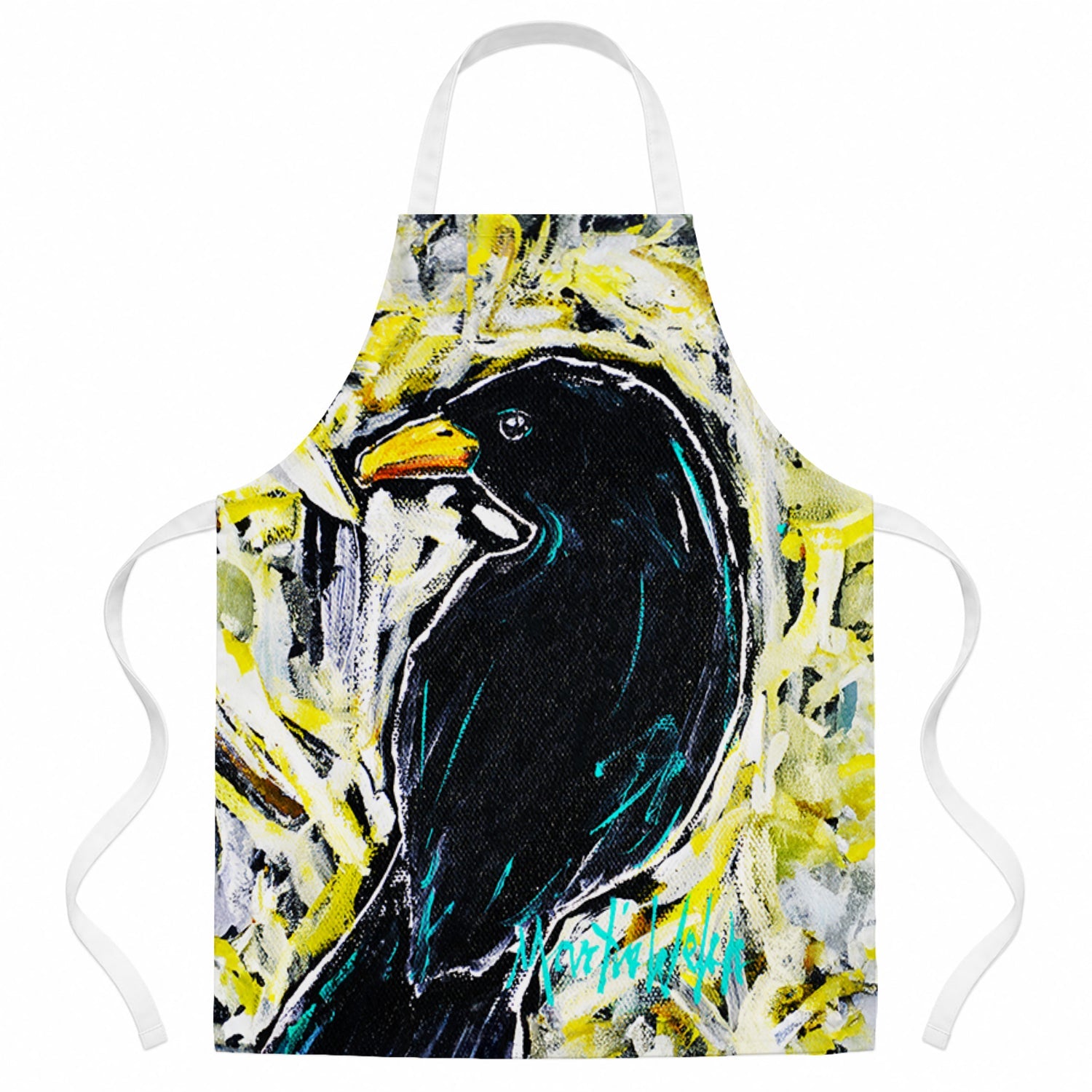 Crow Adam Apron Cooking Kitchen Server Baking Crafts Gardening for Adult Women Men, Unisex, Large, Multicolor
