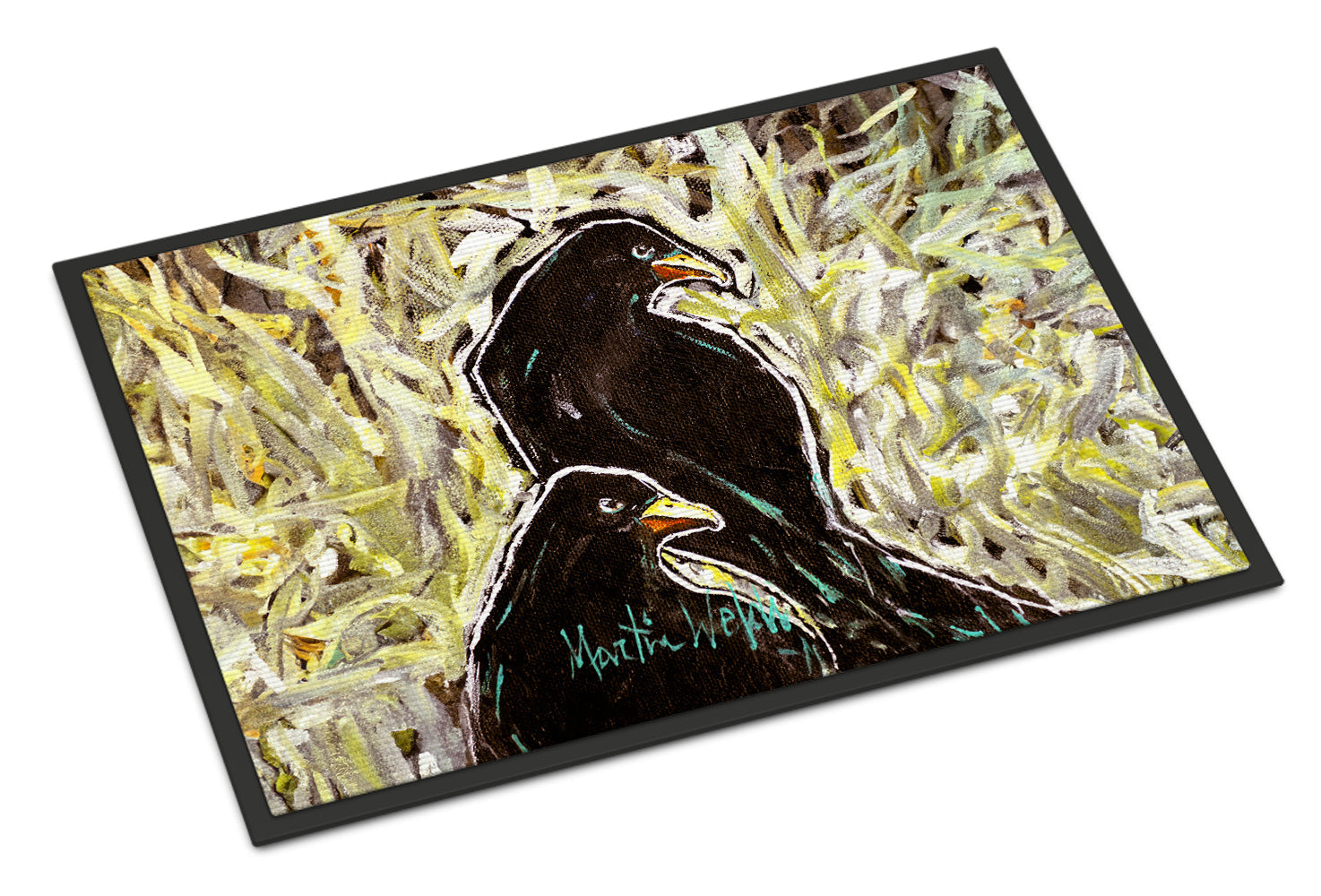 Crows Matt and Chester Doormat Indoor Outdoor 24H X 36W Front Door Mat Rugs for Entryway, Non Slip Washable Low Pile,