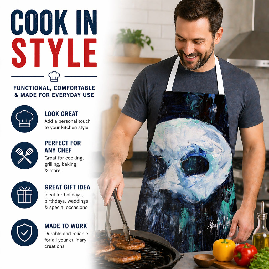 Cryptic Mask Apron Cooking Kitchen Server Baking Crafts Gardening for Adult Women Men, Unisex, Large, Multicolor