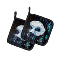 Cryptic Mask Pot Holder Set of 2 Heat Resistant Quilted Hot Pads 7.5 x 7.5 Inch, Insulated Kitchen Trivets for Cooking & Baking