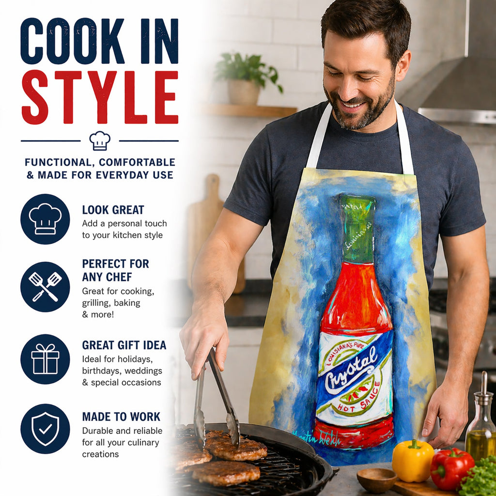 Hot Sauce Crystal Blue Apron Cooking Kitchen Server Baking Crafts Gardening for Adult Women Men, Unisex, Large, Multicolor