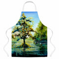Cypress Tree in the Bayou Blue Apron Cooking Kitchen Server Baking Crafts Gardening for Adult Women Men, Unisex, Large, Multicolor