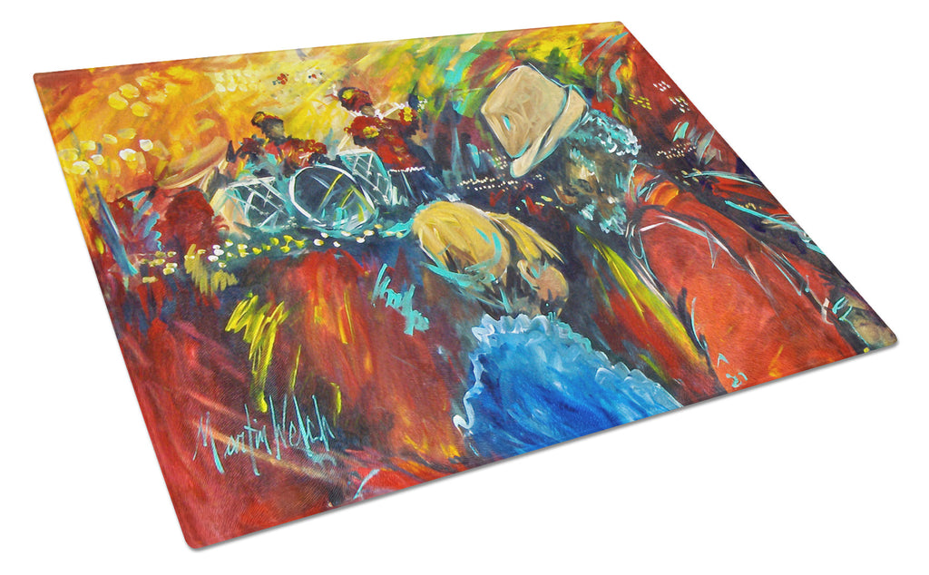 Dance Cutting Board Tempered Glass Kitchen Cutting Surface, Heat Resistant Chopping, Non-Slip Feet, Food Prep & Serving