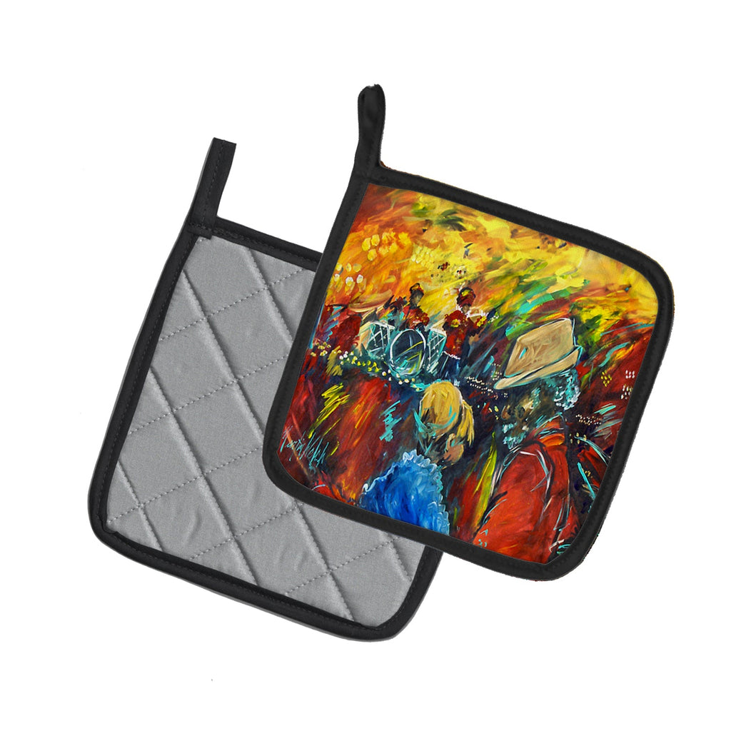 Dance Pot Holder Set of 2 Heat Resistant Quilted Hot Pads 7.5 x 7.5 Inch, Insulated Kitchen Trivets for Cooking & Baking