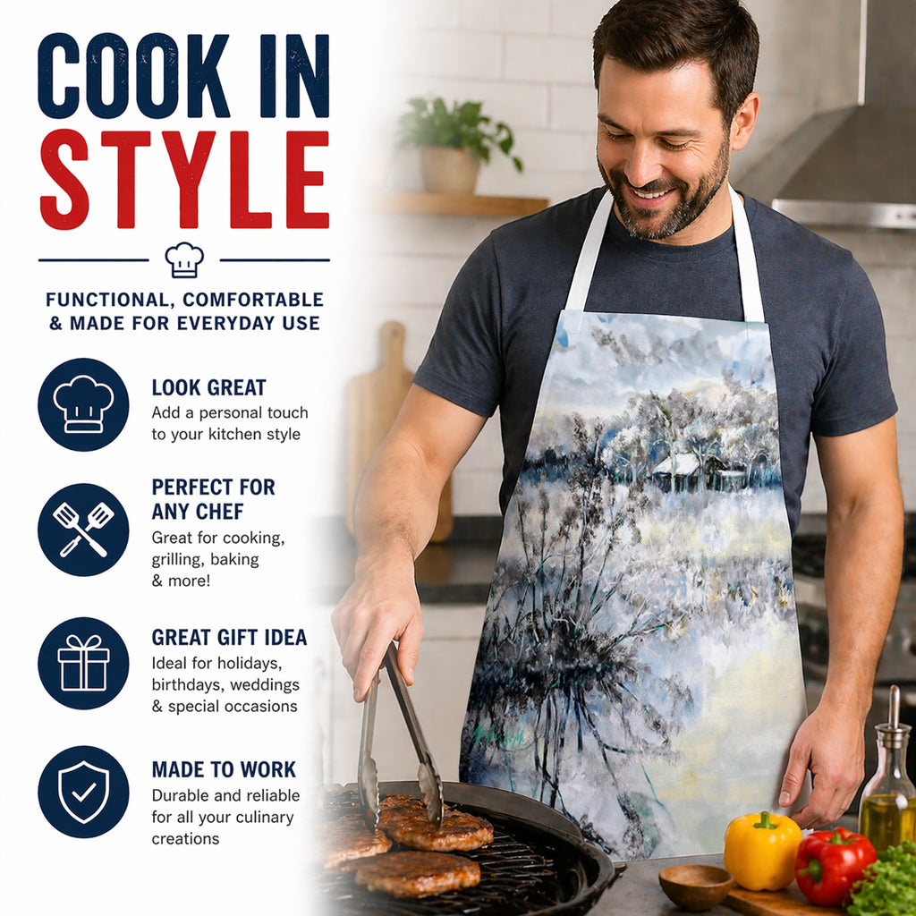 Early Morning Apron Cooking Kitchen Server Baking Crafts Gardening for Adult Women Men, Unisex, Large, Multicolor
