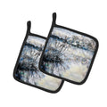 Early Morning Pot Holder Set of 2 Heat Resistant Quilted Hot Pads 7.5 x 7.5 Inch, Insulated Kitchen Trivets for Cooking & Baking