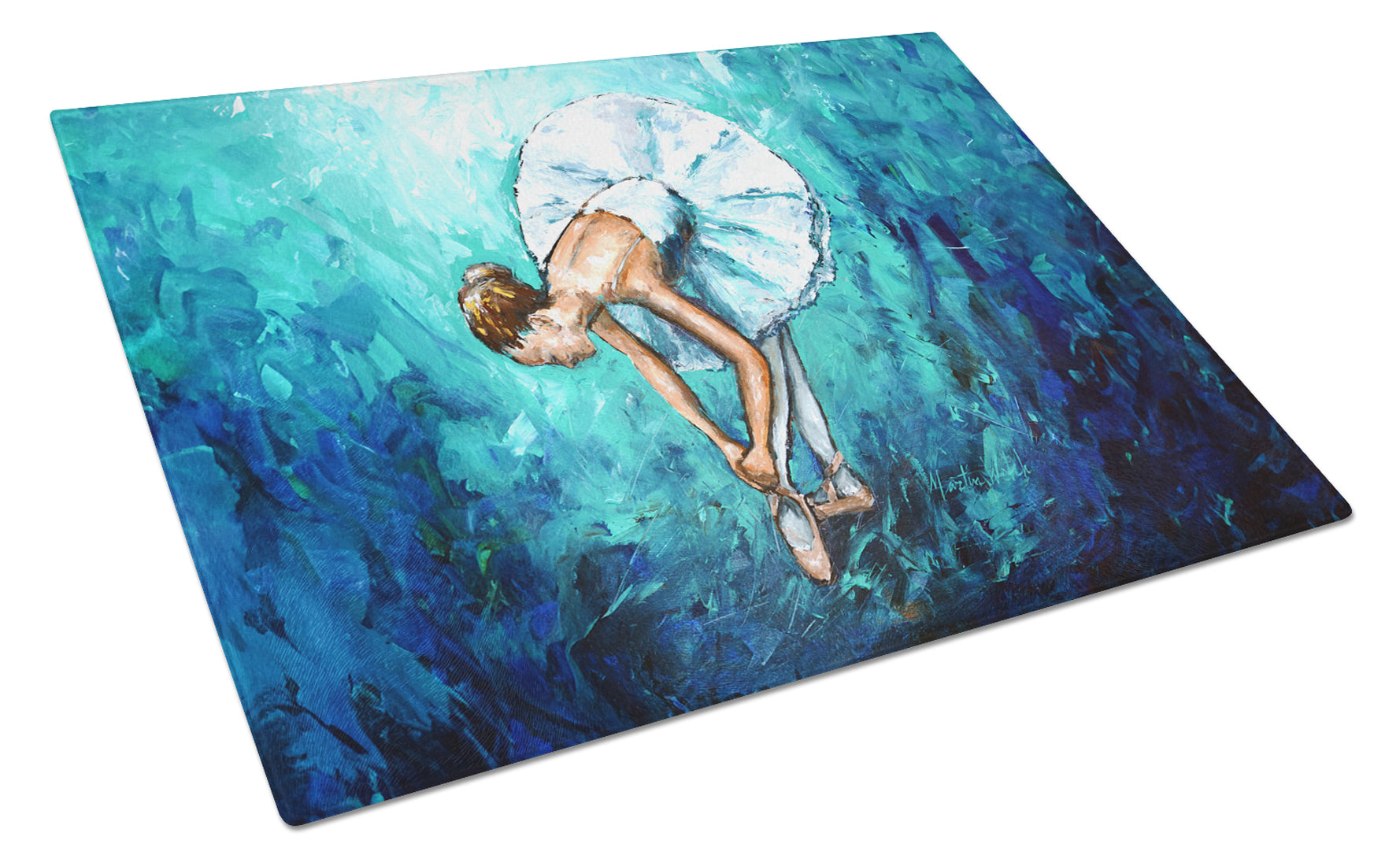 Early Practice Ballet Cutting Board Tempered Glass Kitchen Cutting Surface, Heat Resistant Chopping, Non-Slip Feet, Food Prep & Serving