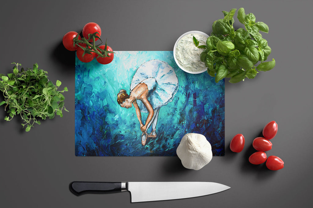 Early Practice Ballet Cutting Board Tempered Glass Kitchen Cutting Surface, Heat Resistant Chopping, Non-Slip Feet, Food Prep & Serving