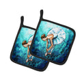 Early Practice Ballet Pot Holder Set of 2 Heat Resistant Quilted Hot Pads 7.5 x 7.5 Inch, Insulated Kitchen Trivets for Cooking & Baking