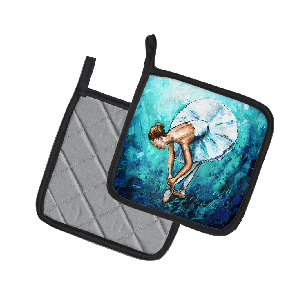 Early Practice Ballet Pot Holder Set of 2 Heat Resistant Quilted Hot Pads 7.5 x 7.5 Inch, Insulated Kitchen Trivets for Cooking & Baking