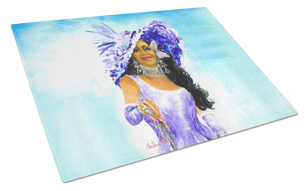 Easter Parade Cutting Board Tempered Glass Kitchen Cutting Surface, Heat Resistant Chopping, Non-Slip Feet, Food Prep & Serving