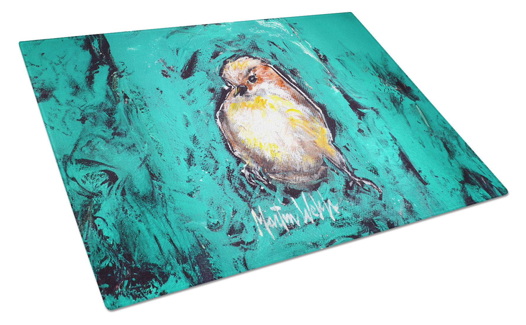 EeewH Bird Cutting Board Tempered Glass Kitchen Cutting Surface, Heat Resistant Chopping, Non-Slip Feet, Food Prep & Serving