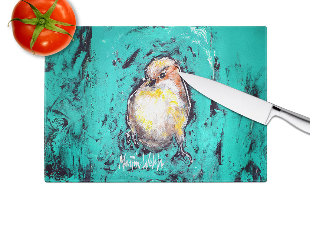 EeewH Bird Cutting Board Tempered Glass Kitchen Cutting Surface, Heat Resistant Chopping, Non-Slip Feet, Food Prep & Serving