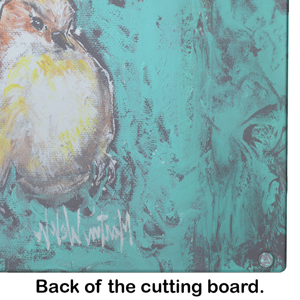 EeewH Bird Cutting Board Tempered Glass Kitchen Cutting Surface, Heat Resistant Chopping, Non-Slip Feet, Food Prep & Serving