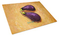EP II Eggplant Cutting Board Tempered Glass Kitchen Cutting Surface, Heat Resistant Chopping, Non-Slip Feet, Food Prep & Serving