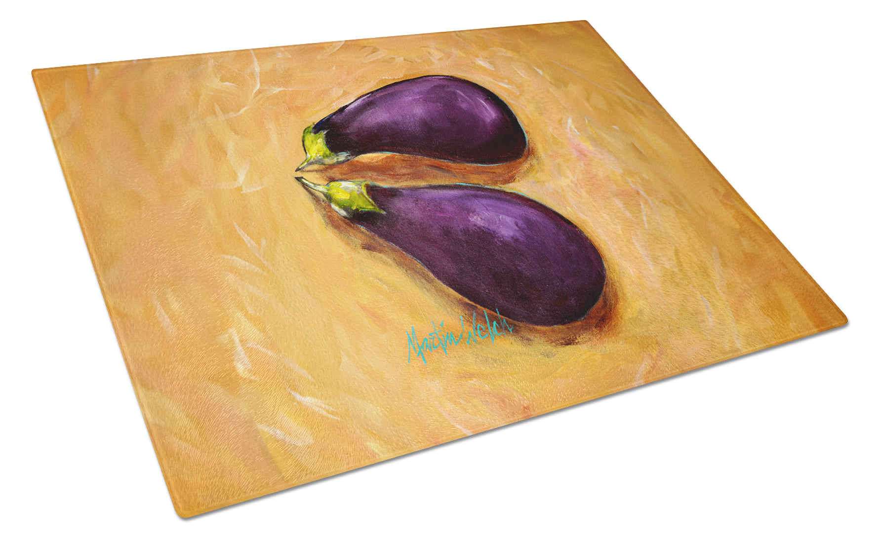EP II Eggplant Cutting Board Tempered Glass Kitchen Cutting Surface, Heat Resistant Chopping, Non-Slip Feet, Food Prep & Serving