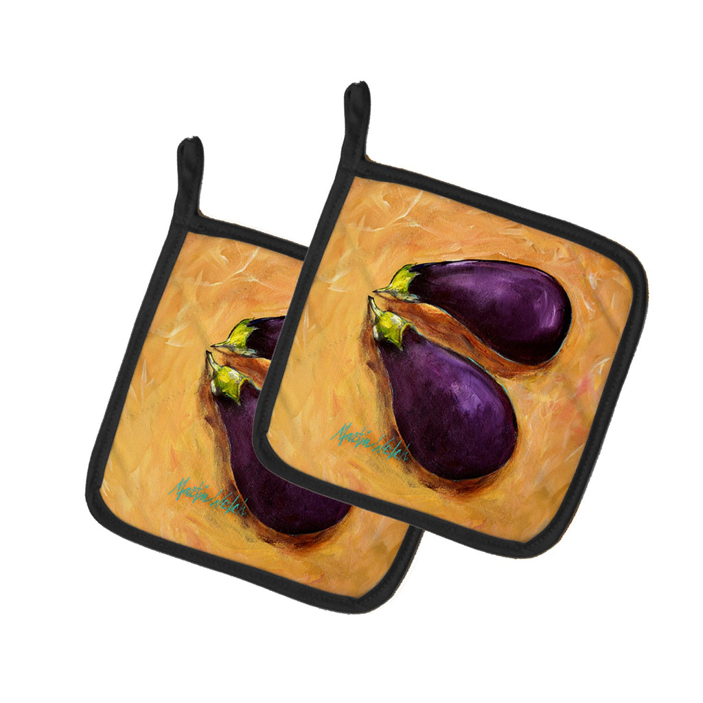 EP II Eggplant Pot Holder Set of 2 Heat Resistant Quilted Hot Pads 7.5 x 7.5 Inch, Insulated Kitchen Trivets for Cooking & Baking