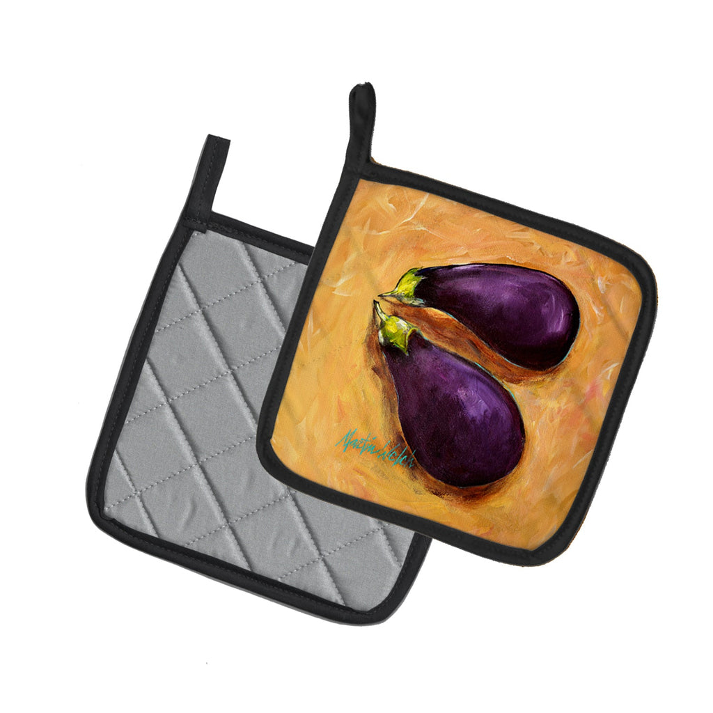 EP II Eggplant Pot Holder Set of 2 Heat Resistant Quilted Hot Pads 7.5 x 7.5 Inch, Insulated Kitchen Trivets for Cooking & Baking