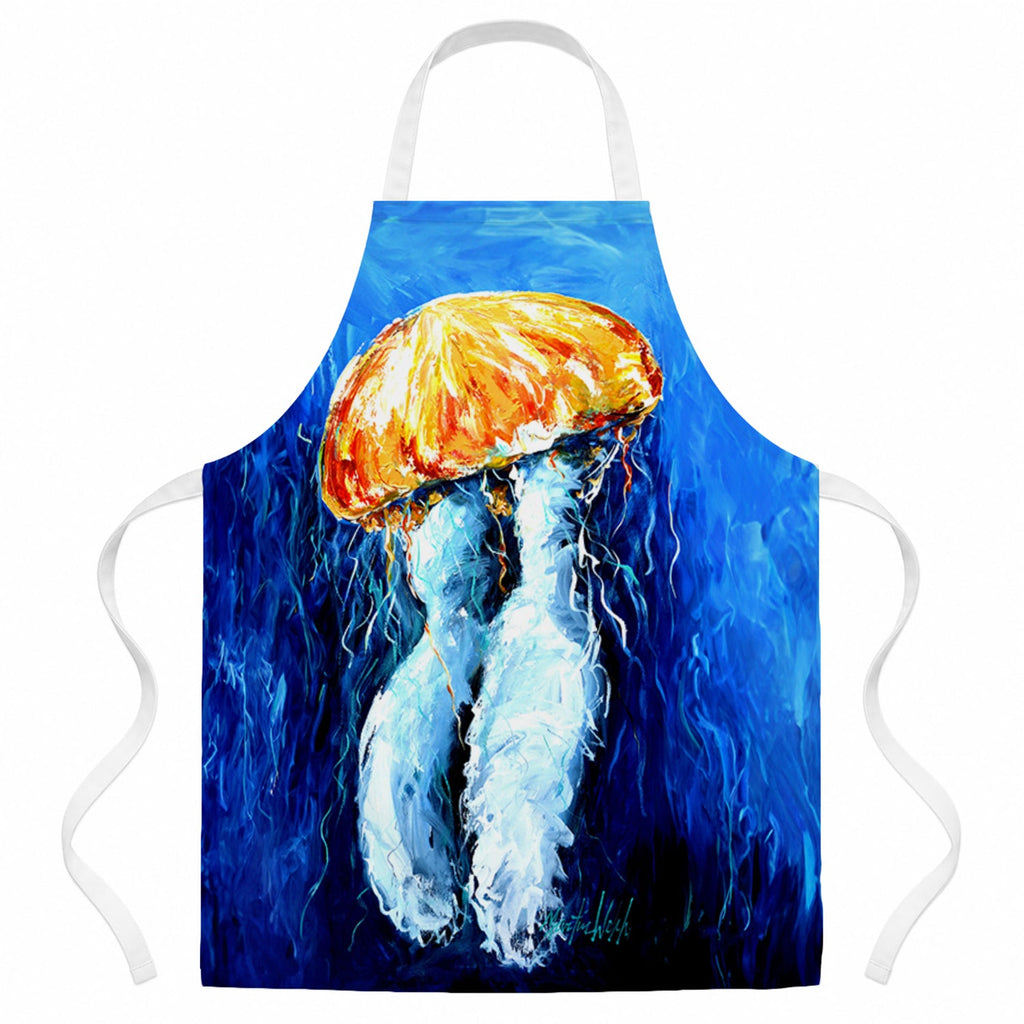 Fanta Sea Jellyfish Apron Cooking Kitchen Server Baking Crafts Gardening for Adult Women Men, Unisex, Large, Multicolor
