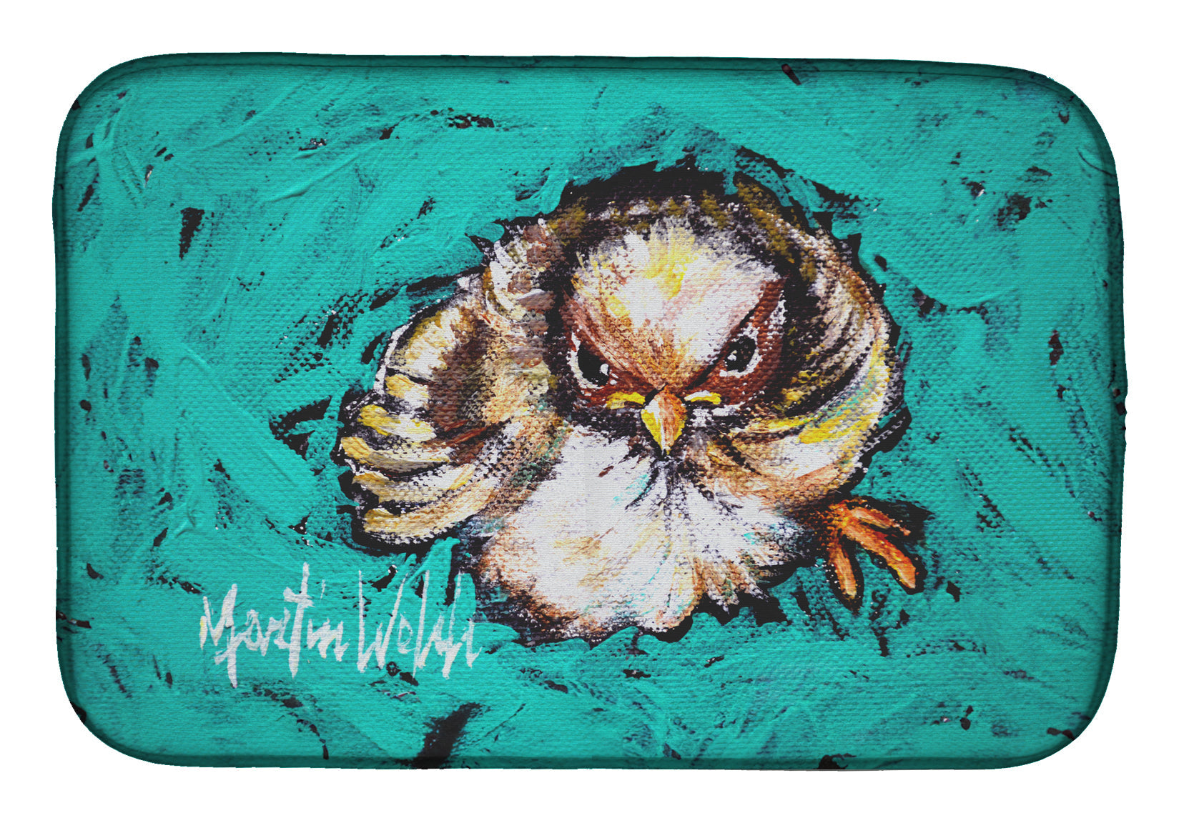 Fiest Chic Bird Dish Drying Mat Absorbent Dish Drying Mat Pad for Kitchen Counter Dish Drainer Mat for Countertop, 14 x 21", Multicolor