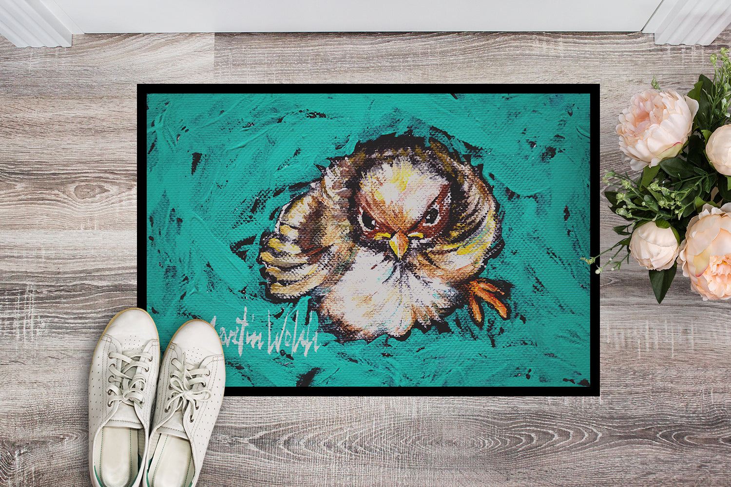 Fiest Chic Bird Doormat Indoor Outdoor 18H X 27W Front Door Mat Rugs for Entryway, Non Slip Washable