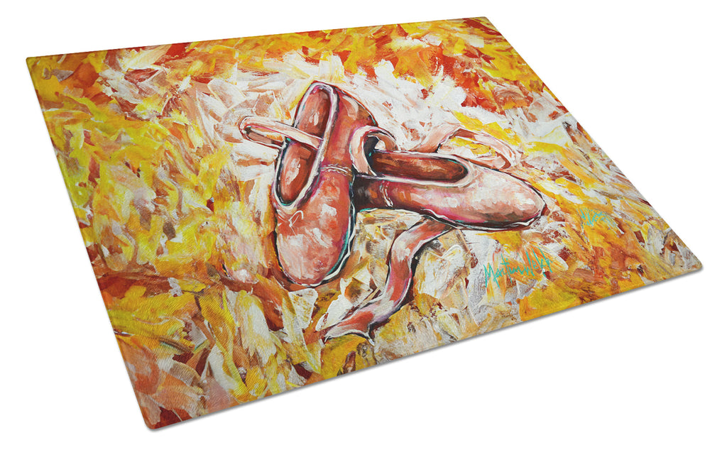 First Step Ballet Shoes Cutting Board Tempered Glass Kitchen Cutting Surface, Heat Resistant Chopping, Non-Slip Feet, Food Prep & Serving
