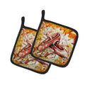 First Step Ballet Shoes Pot Holder Set of 2 Heat Resistant Quilted Hot Pads 7.5 x 7.5 Inch, Insulated Kitchen Trivets for Cooking & Baking