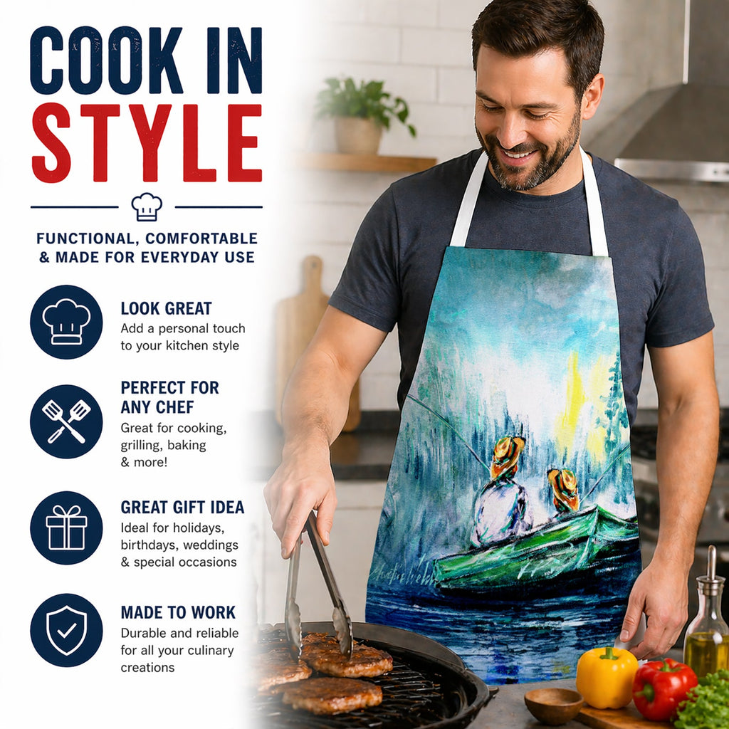 Fishing On The Bayou Apron Cooking Kitchen Server Baking Crafts Gardening for Adult Women Men, Unisex, Large, Multicolor