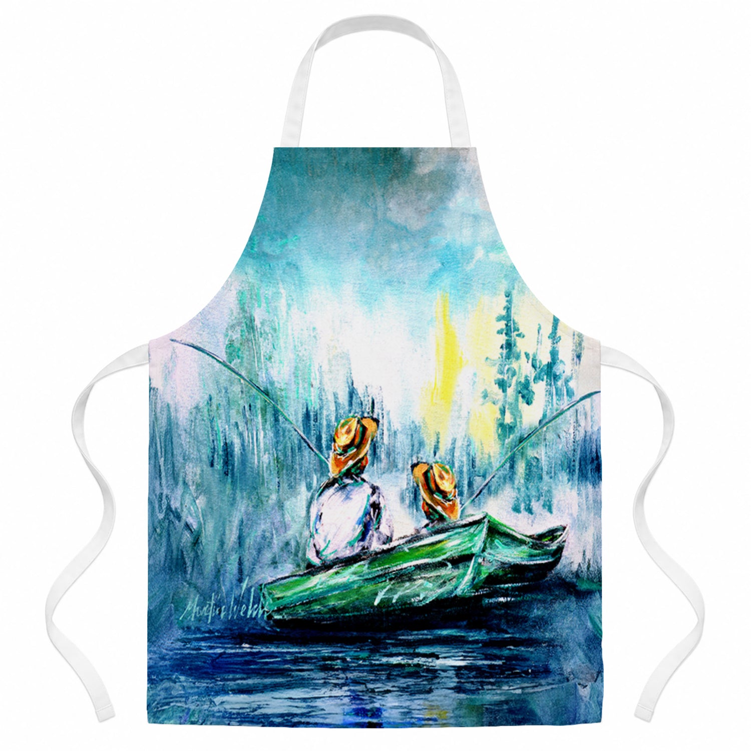 Fishing On The Bayou Apron Cooking Kitchen Server Baking Crafts Gardening for Adult Women Men, Unisex, Large, Multicolor