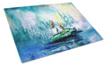 Fishing On The Bayou Cutting Board Tempered Glass Kitchen Cutting Surface, Heat Resistant Chopping, Non-Slip Feet, Food Prep & Serving