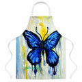 Flutter Butterfly Apron Cooking Kitchen Server Baking Crafts Gardening for Adult Women Men, Unisex, Large, Multicolor