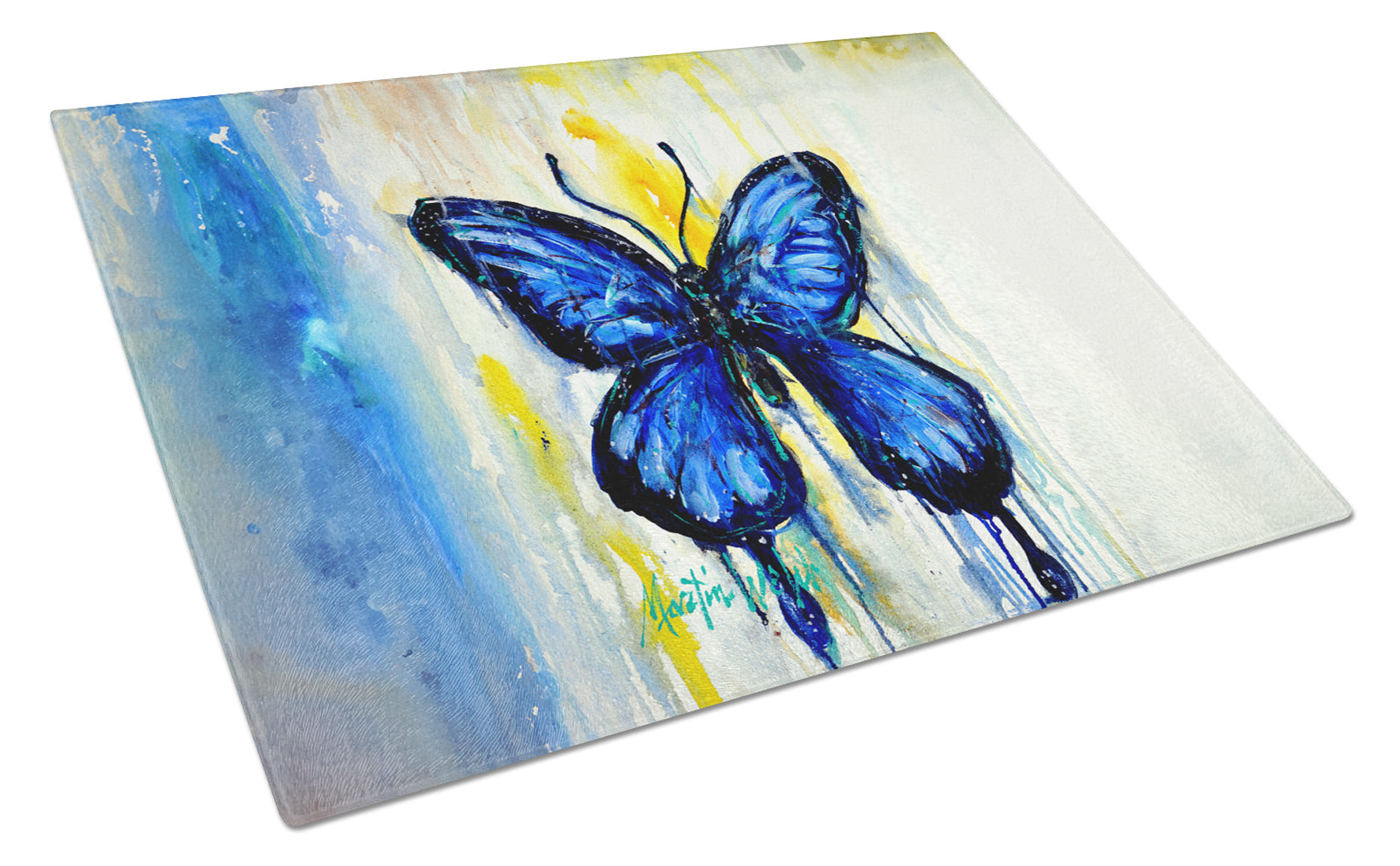 Flutter Butterfly Cutting Board Tempered Glass Kitchen Cutting Surface, Heat Resistant Chopping, Non-Slip Feet, Food Prep & Serving