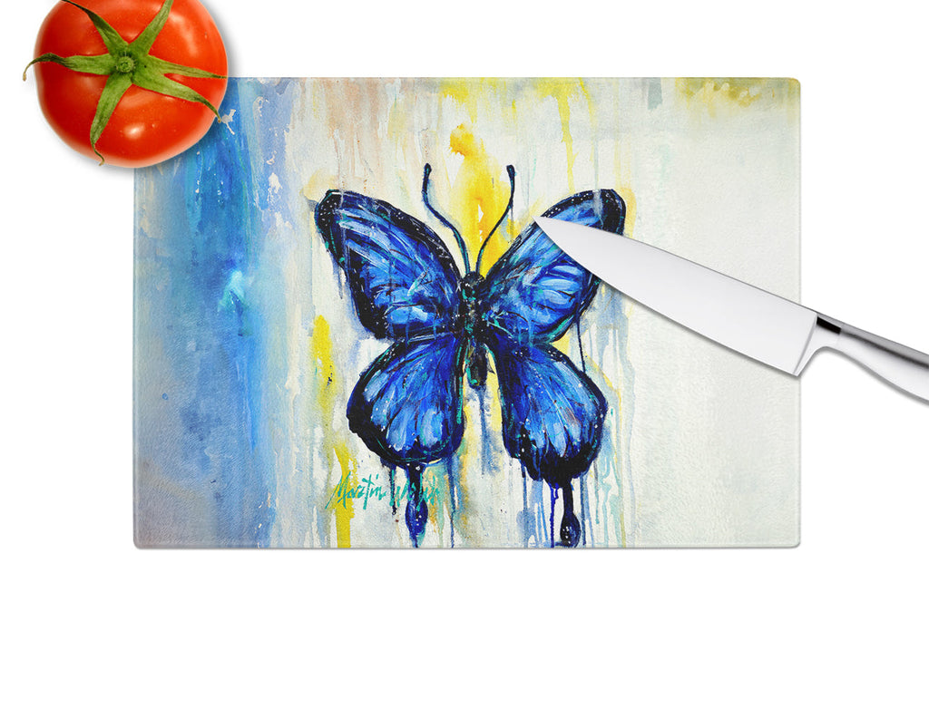 Flutter Butterfly Cutting Board Tempered Glass Kitchen Cutting Surface, Heat Resistant Chopping, Non-Slip Feet, Food Prep & Serving